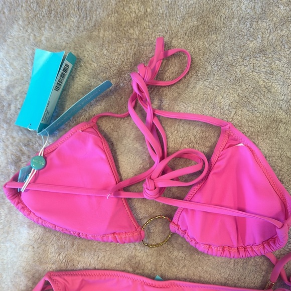 bikini in pink by Mellissa Odabash in size 4. side tie bottom, back/neck tie top - Picture 10 of 13